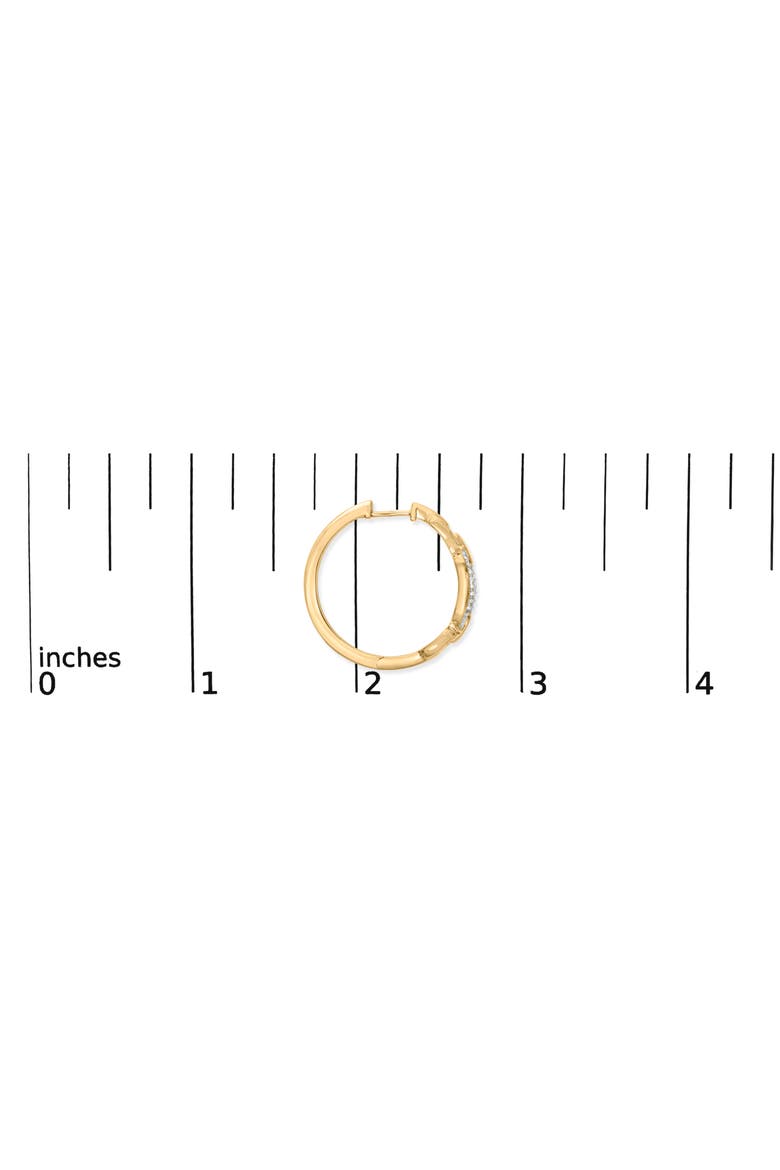 Gold Vermeil 1/10 Cttw Diamond Paperclip Hoop Earring, Alternate, color, Silver