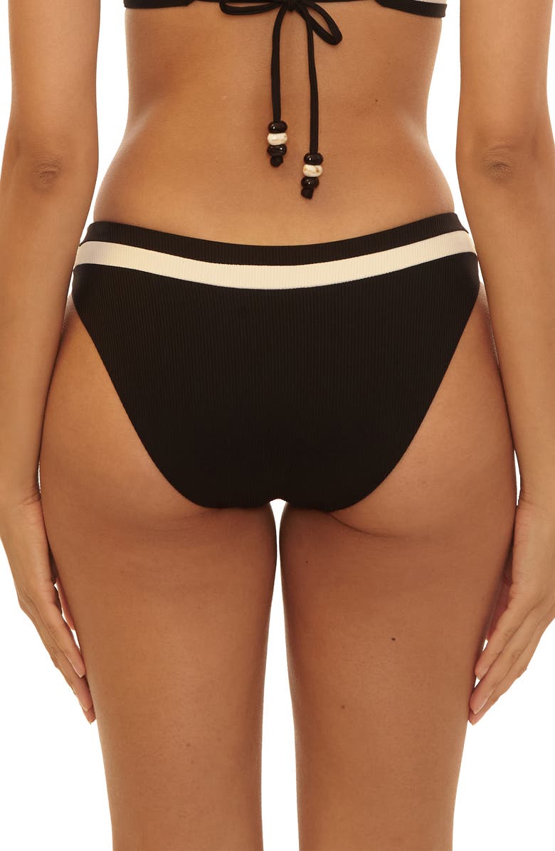Becca Coast Line Hipster Bikini Bottoms, Alternate, color, Black/ Tan