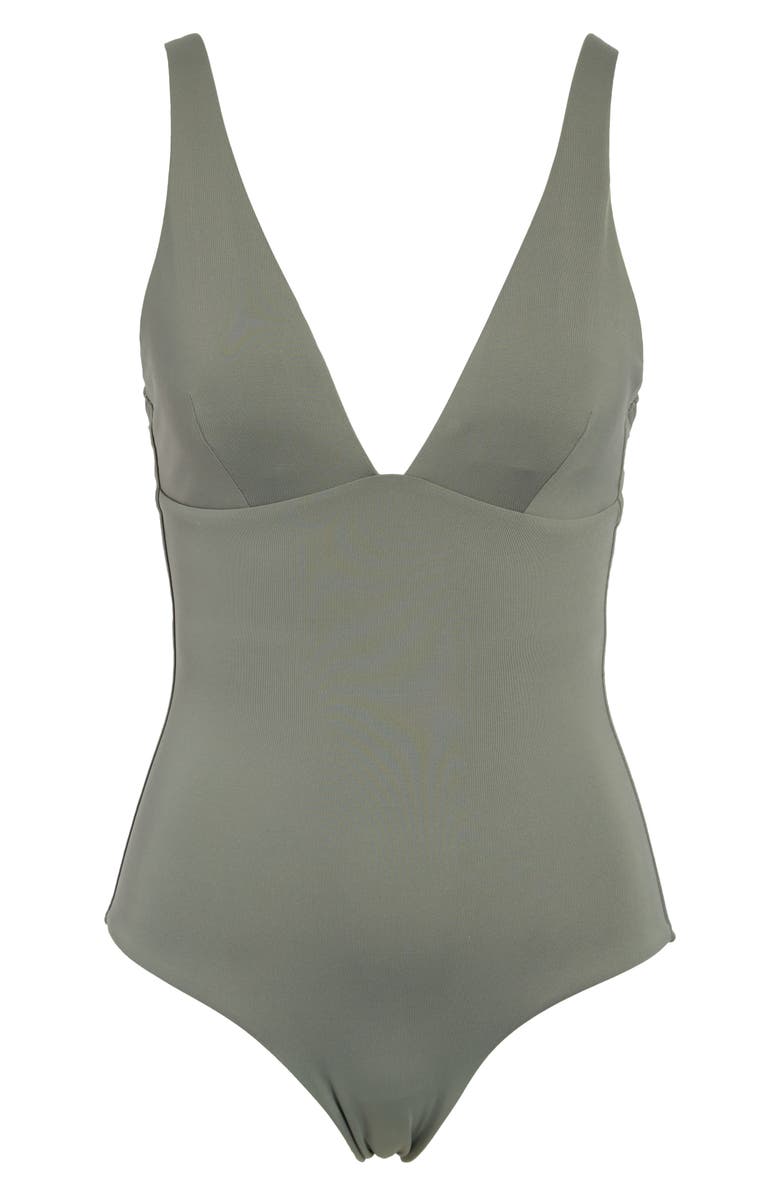 Sea Level Essentials Longline One-Piece Swimsuit, Alternate, color, Khaki