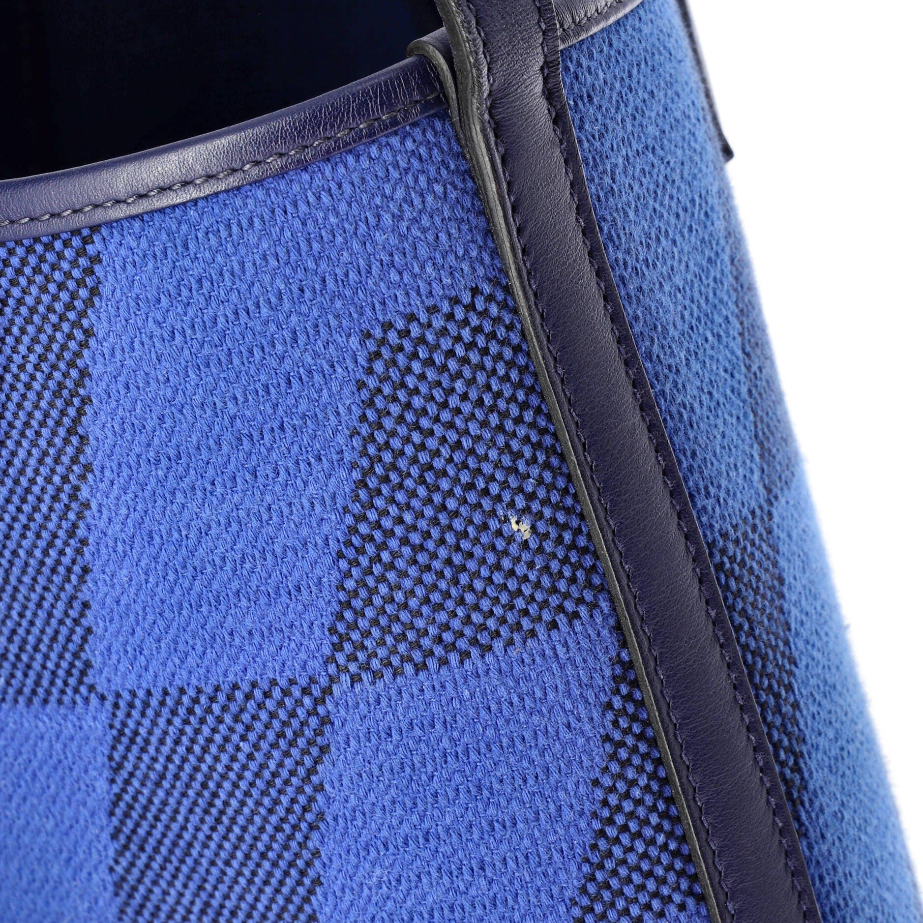 Pre-Owned Hermes Cabas H en Biais Tote Canvas with Leather 27, Alternate, color, Bleu Saphir
