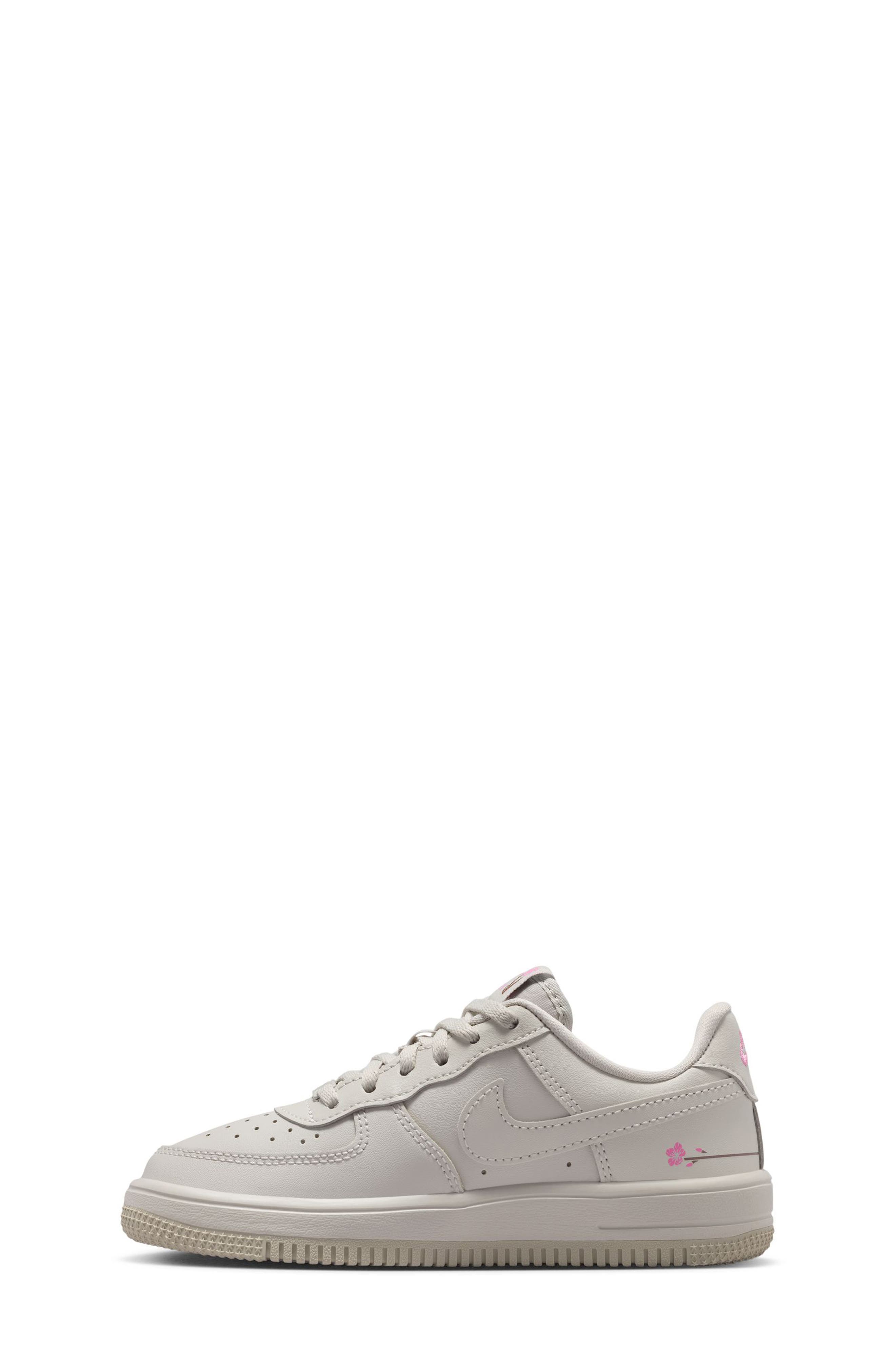 Nike Kids' Force 1 Low EasyOn Basketball Sneaker, Alternate, color, Light Bone/ Light Bone