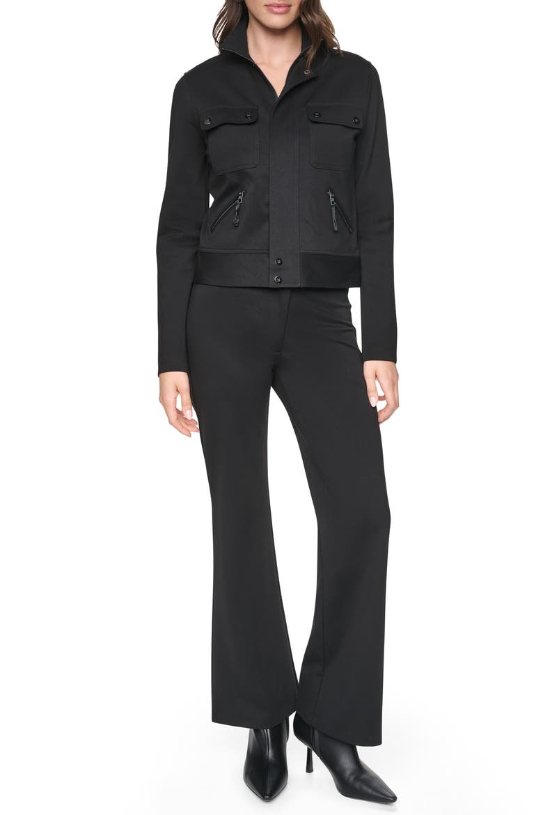 Soho Ponte Tech Jacket, Alternate, color, BLACK