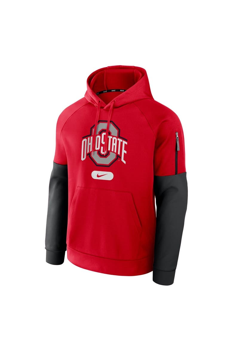 Men's Nike Scarlet Ohio State Buckeyes Fitness Performance Pullover Hoodie, Alternate, color, Scarlet