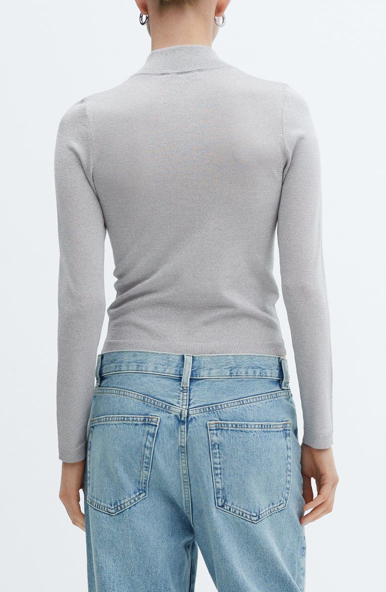 MANGO Quarter Zip Rib Sweater, Alternate, color, 