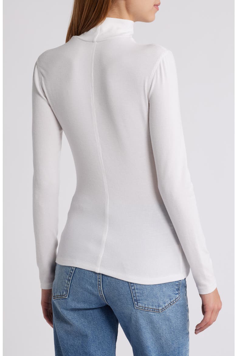 Rib Mock Neck Top, Alternate, color, WHITE
