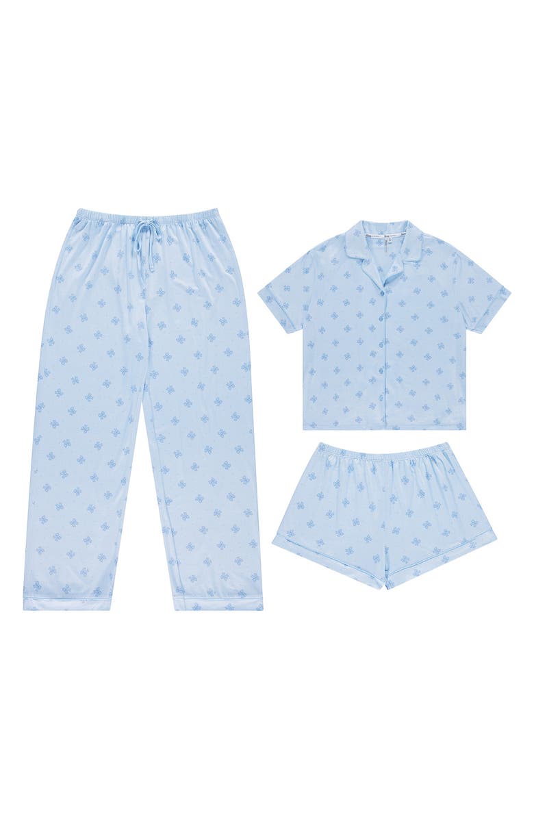 Flora By Flora Nikrooz Brenna 3-Piece Pajamas, Alternate, color, Light Blue