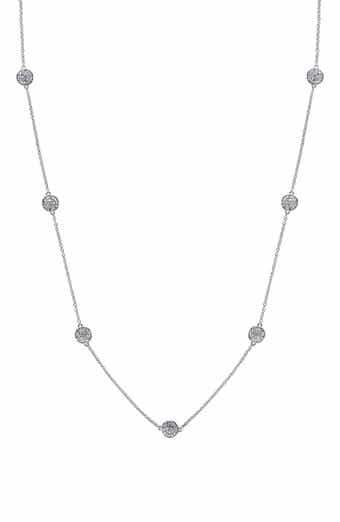 Sterling Silver Diamond Station Necklace