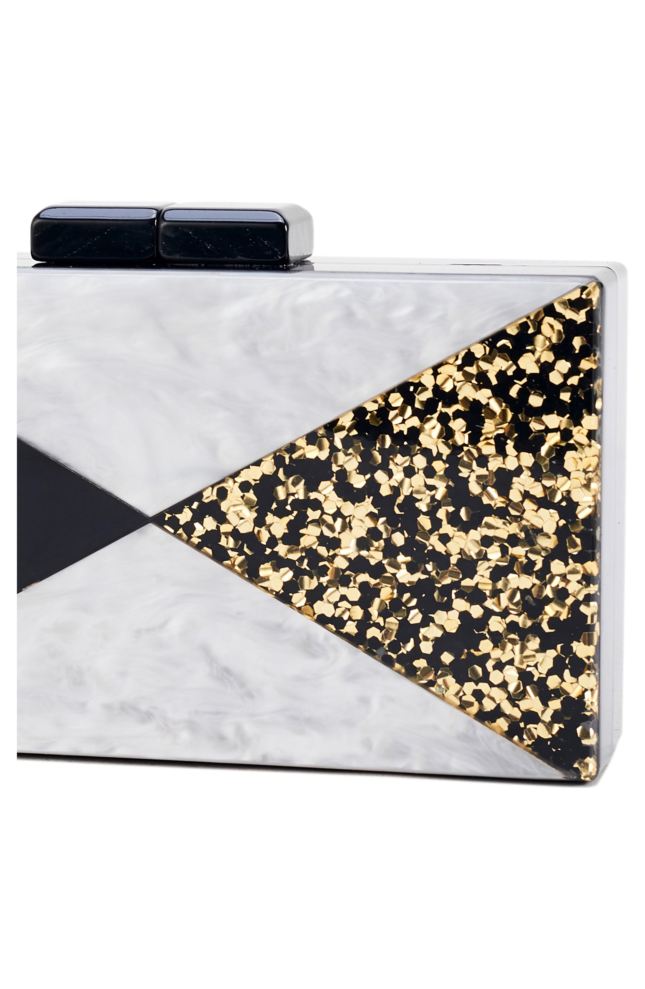 Like Dreams Glitter & Faux Marble Box Clutch, Alternate, color, 