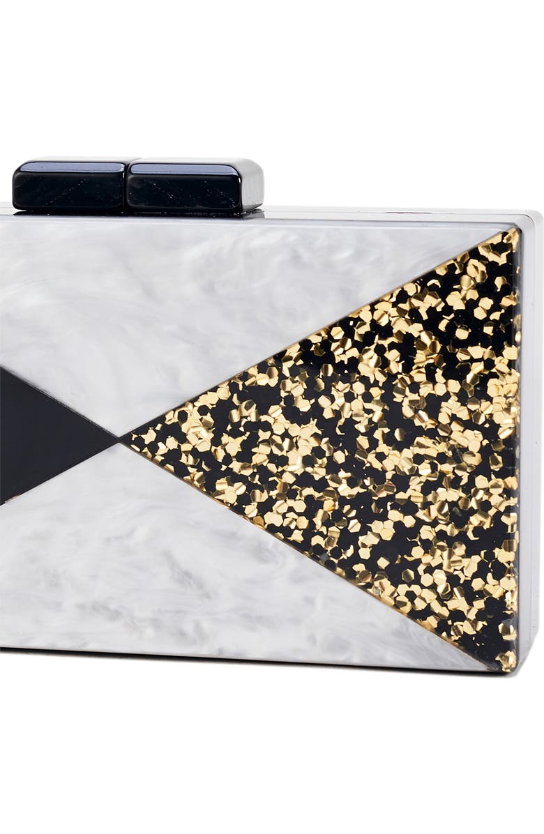 Like Dreams Glitter & Faux Marble Box Clutch, Alternate, color,