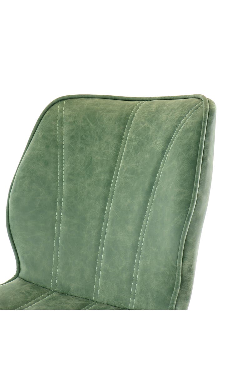 Elama 2 Piece Faux Leather Bar Chair with Metal Legs, Alternate, color, Green