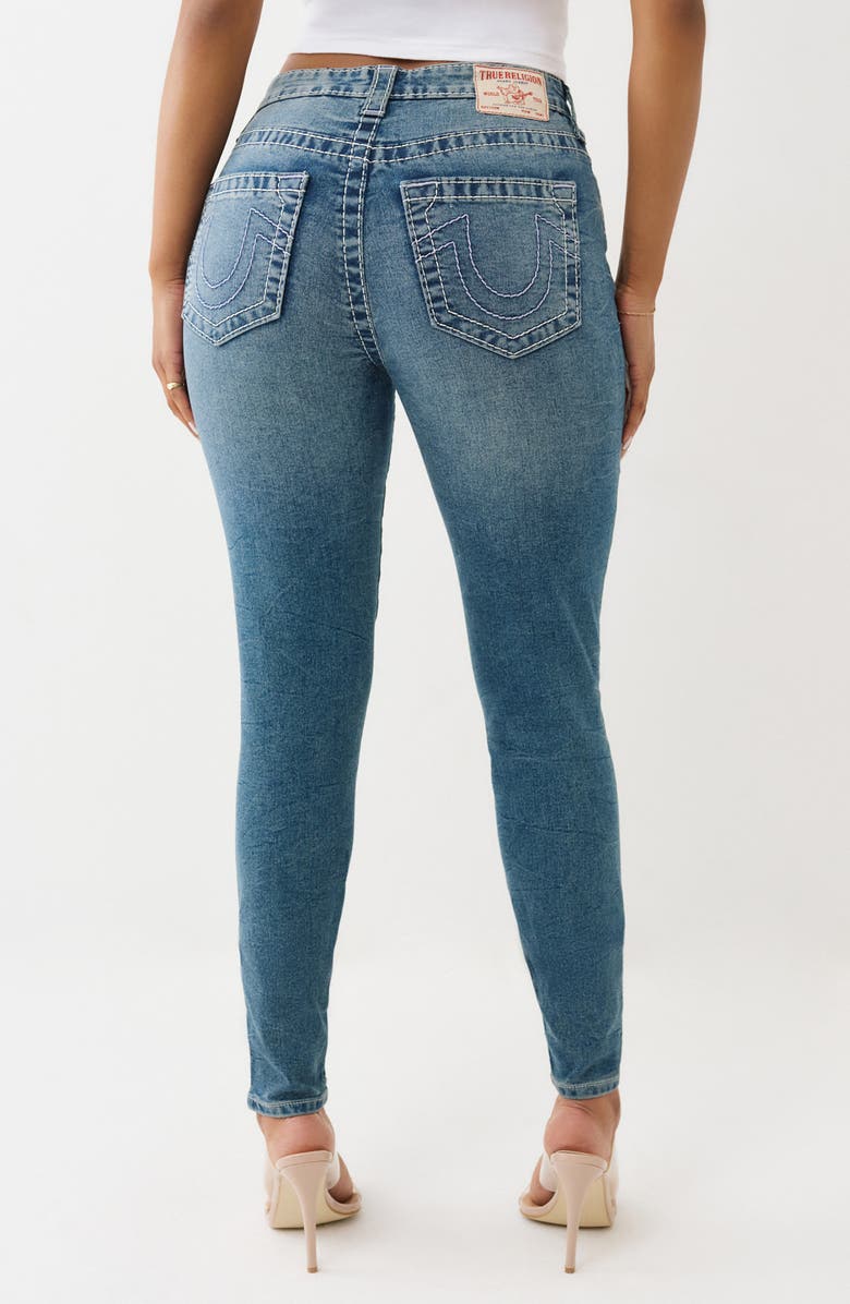 True Religion Halle Big T High Waist Ankle Skinny Jeans, Alternate, color, Medium Cozy Fireside Wash