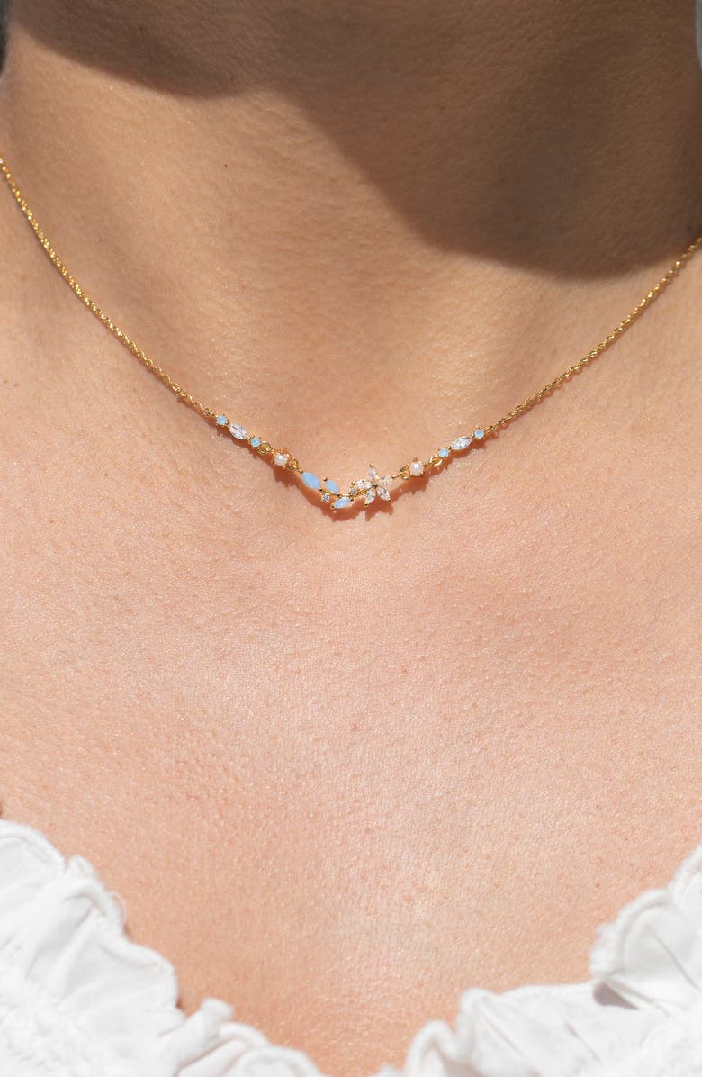 Girls Crew Blushing Blossom Necklace, Alternate, color, Gold