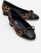 Prologue Shoes Julien Bow Detail Block Heel Flat