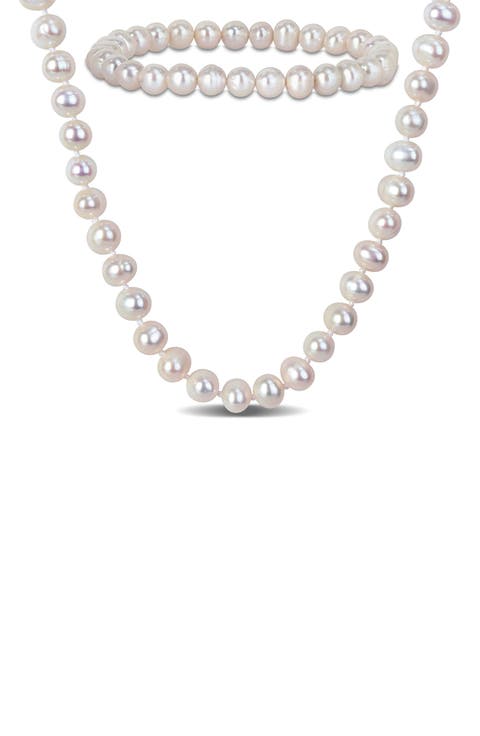 Cultured Freshwater Necklace & Bracelet Set