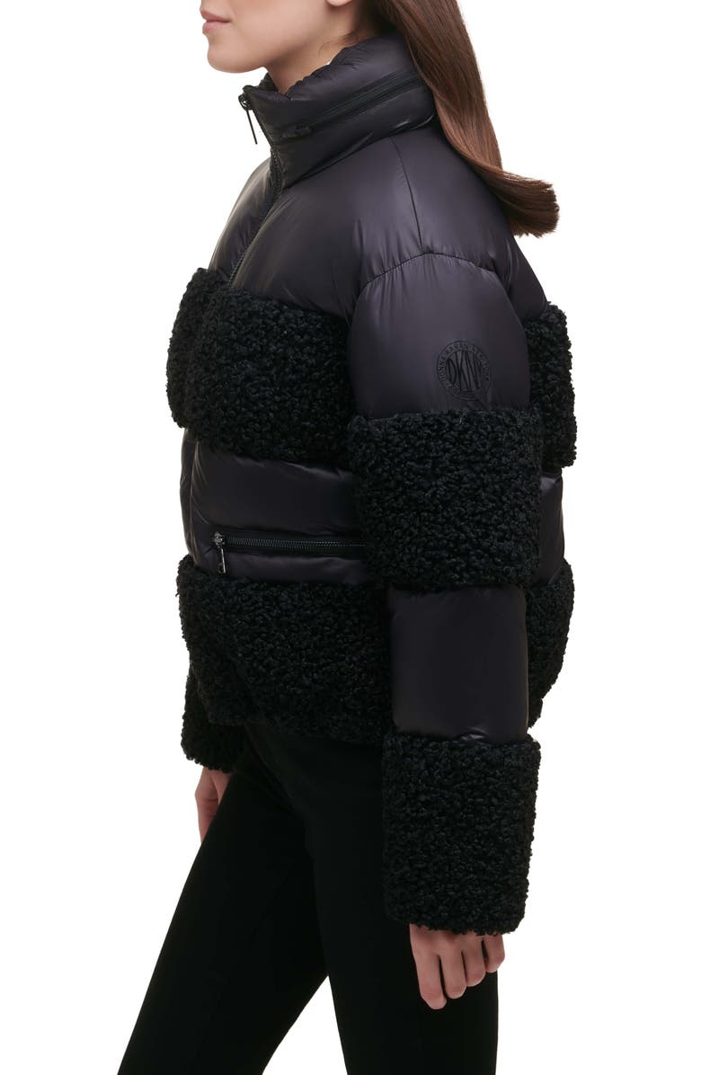DKNY Teddy Faux Fur Puffer Jacket, Alternate, color, 