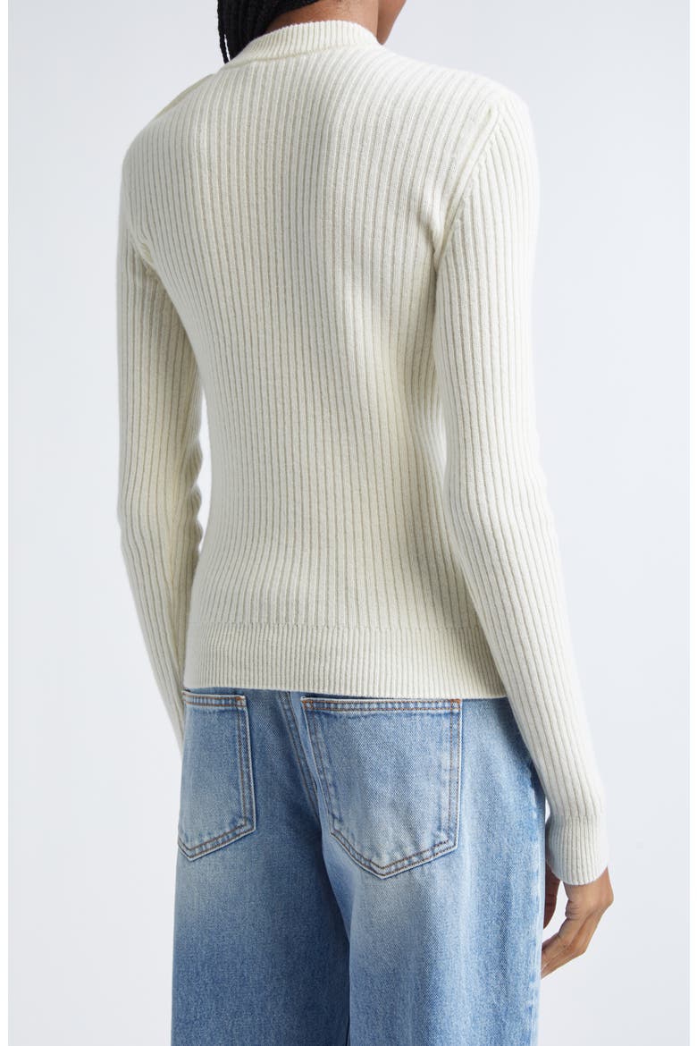 Button Detail Ribbed Cashmere Sweater, Alternate, color, NATURAL