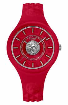 VERSUS Versace Women's Fire Island Lion Silicone Strap Watch, 39mm