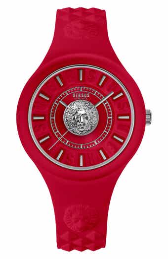 VERSUS Versace Women's Fire Island Lion Silicone Strap Watch, 39mm