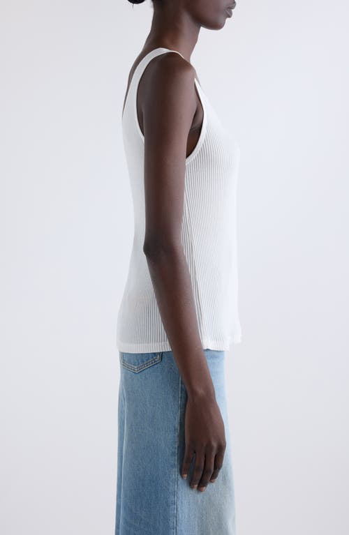 Chloé Logo Embroidered Cotton Rib Tank In White