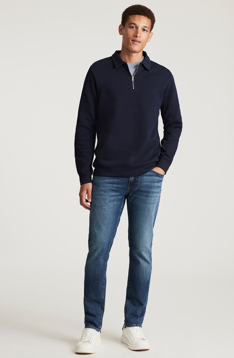 Mavi Jeans Half Zip Sweatshirt, Alternate, color, Baritone Blue