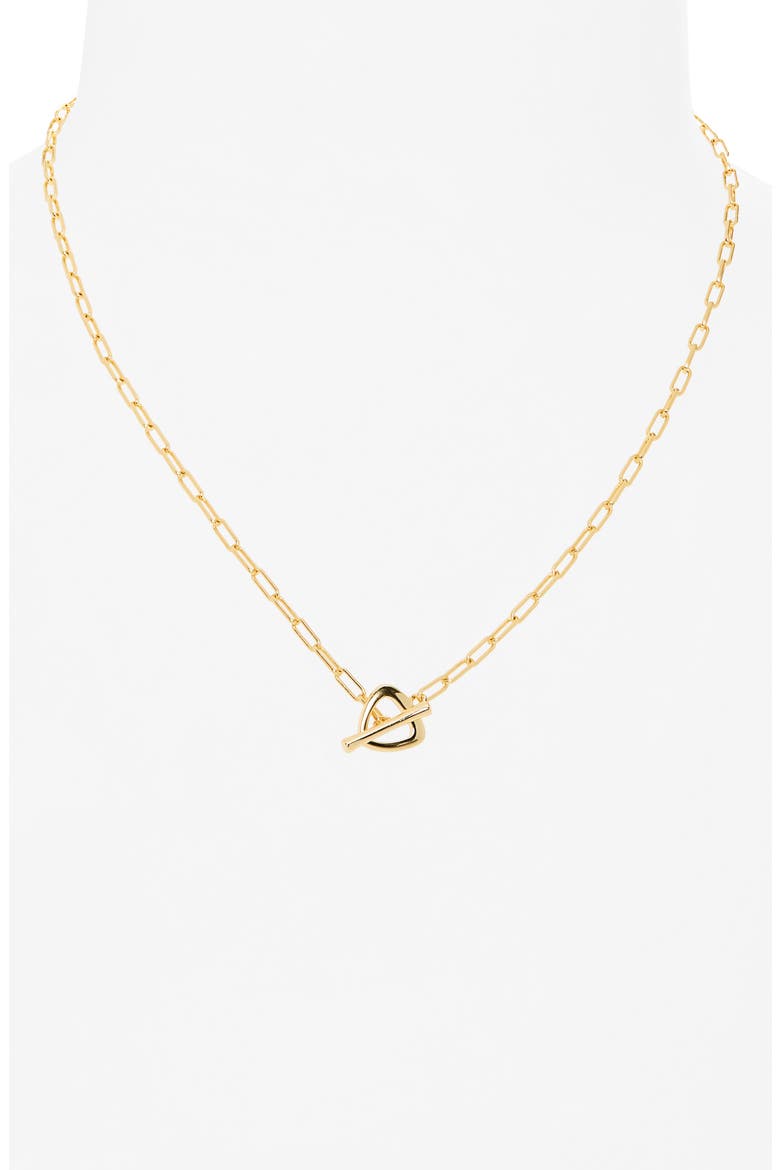 Paper Clip Chain Toggle Necklace, Alternate, color, GOLD