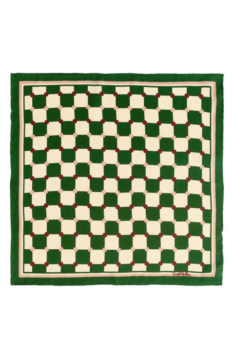 Checkerboard Silk Pocket Square