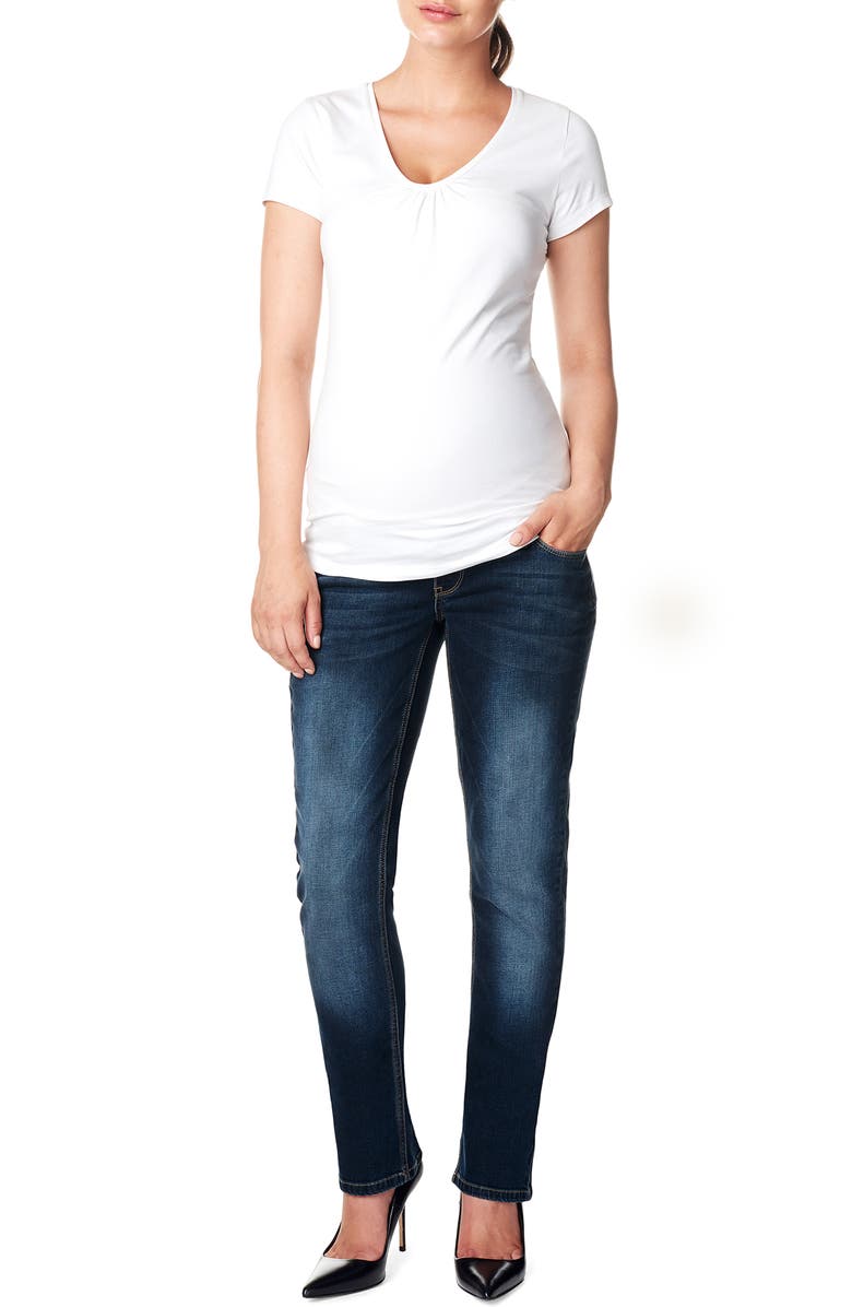Noppies 'Mena Comfort' Over the Belly Straight Leg Maternity Jeans, Alternate, color, 
