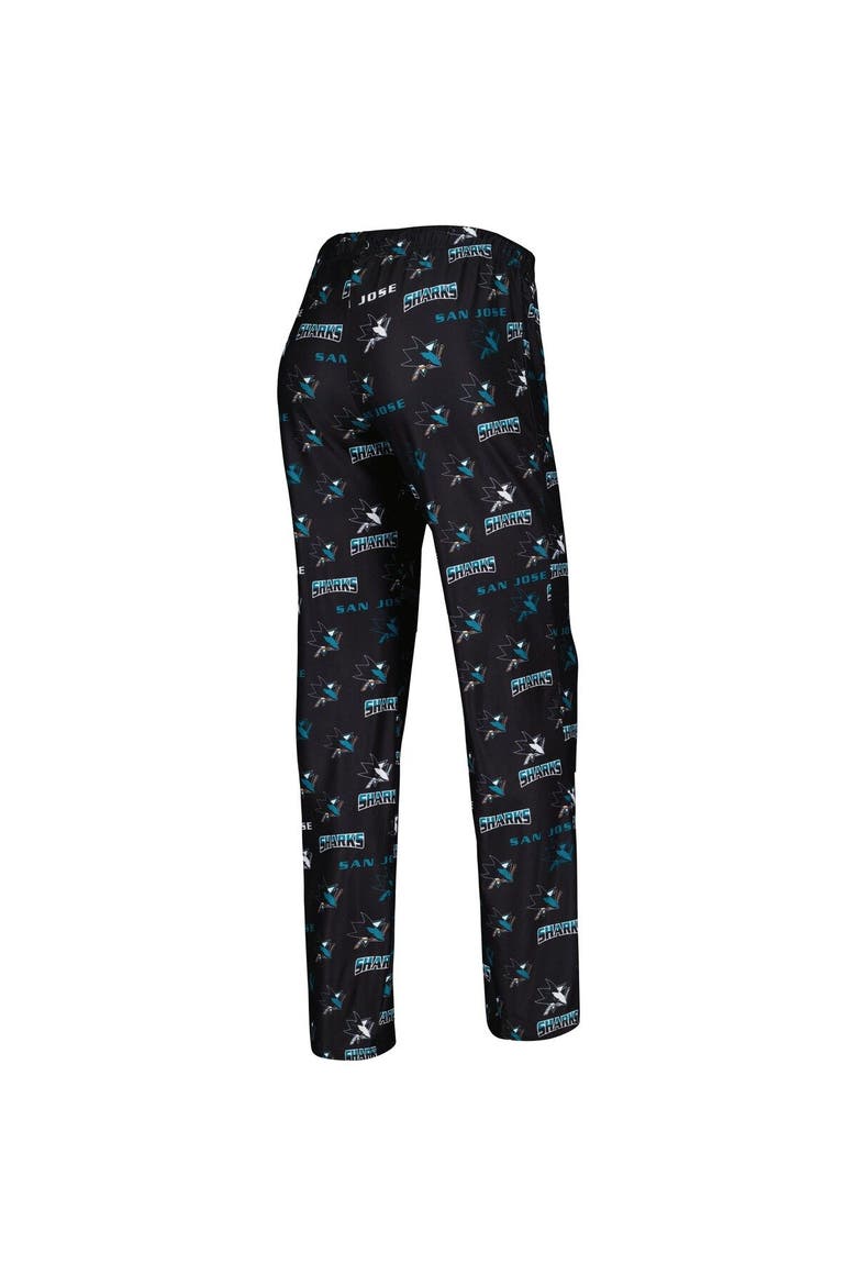 Women's Concepts Sport Black San Jose Sharks Breakthrough Allover Logo Sleep Pants, Alternate, color, Black
