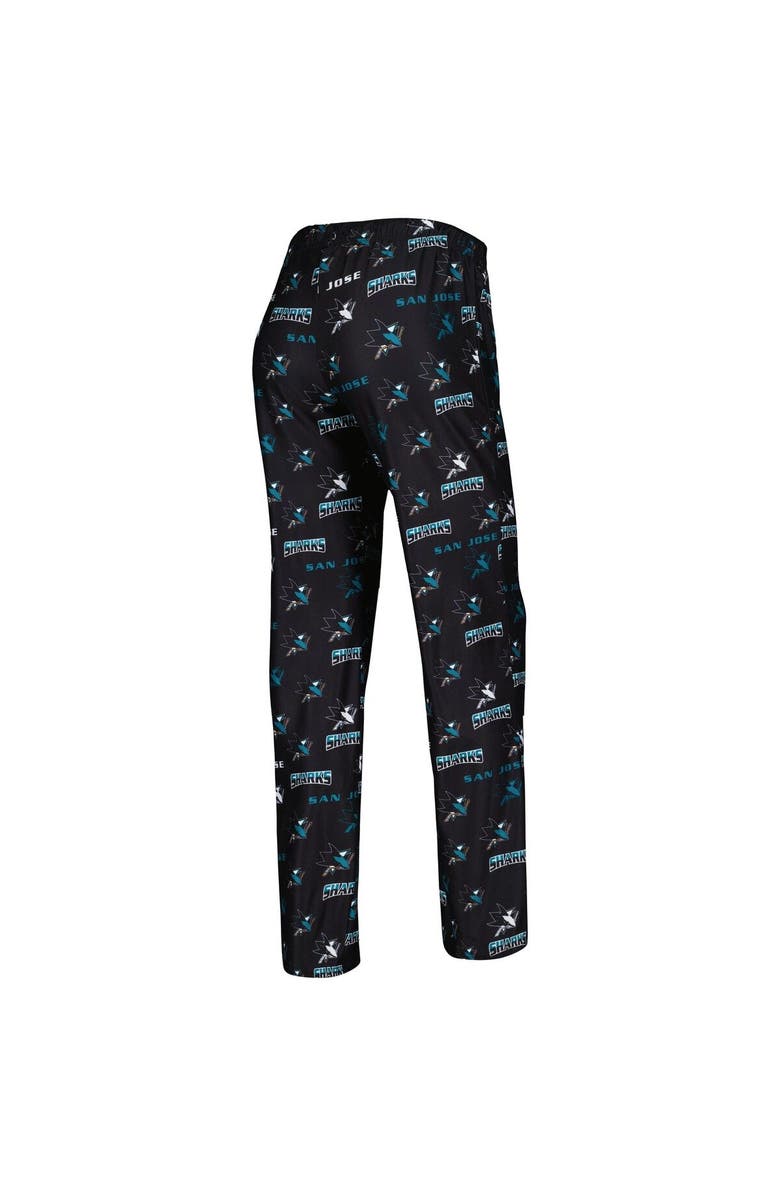 CONCEPTS SPORT Women's Concepts Sport Black San Jose Sharks Breakthrough Allover Logo Sleep Pants, Alternate, color, 
