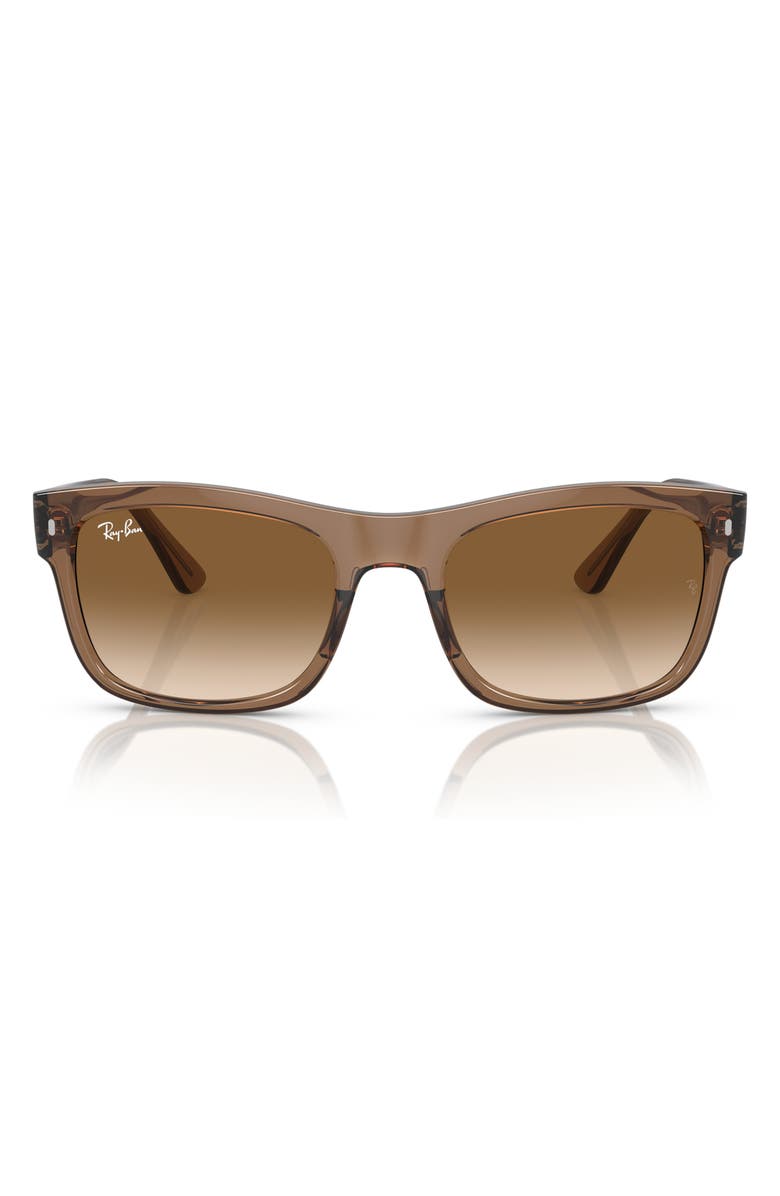 Ray-Ban 56mm Polarized Gradient Square Sunglasses, Main, color, Lite Brown