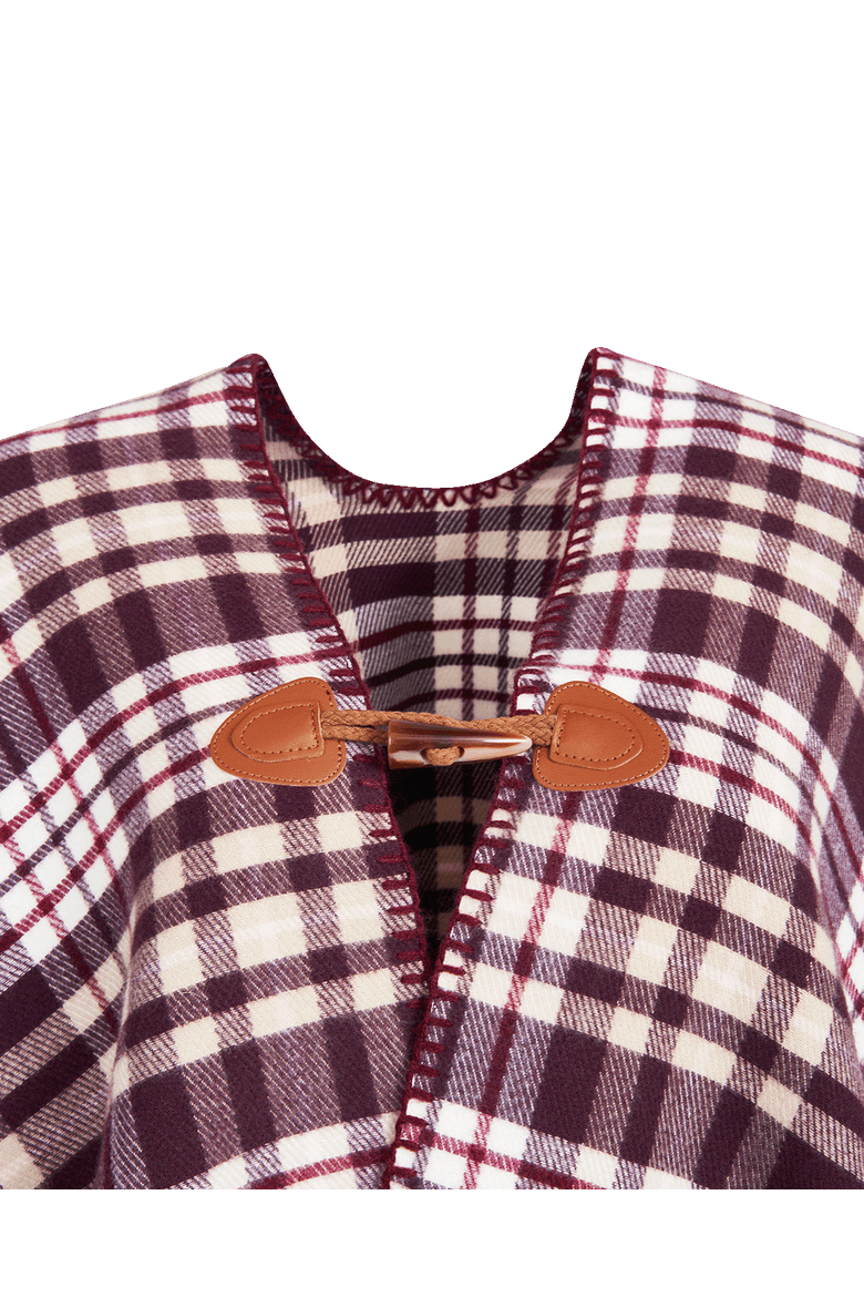 Caramel & Chocolate Check Cape, Alternate, color, Caramel & Chocolate