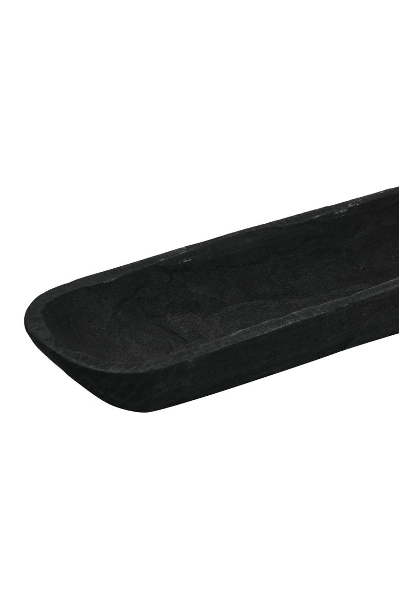 Decorative Paulownia Wood Bowl, Black, Alternate, color, Black