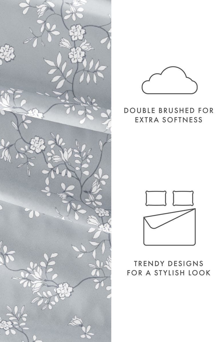 HOMESPUN HOME SPUN Premium Ultra Soft Trellis Vine Pattern 4-Piece Bed Sheets Set, Alternate, color, Light Gray