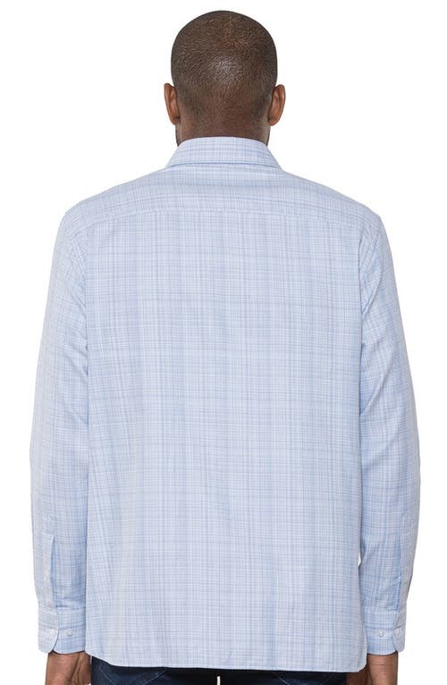 Luchiano Visconti Tri Color Basket Weave Shirt In Blue