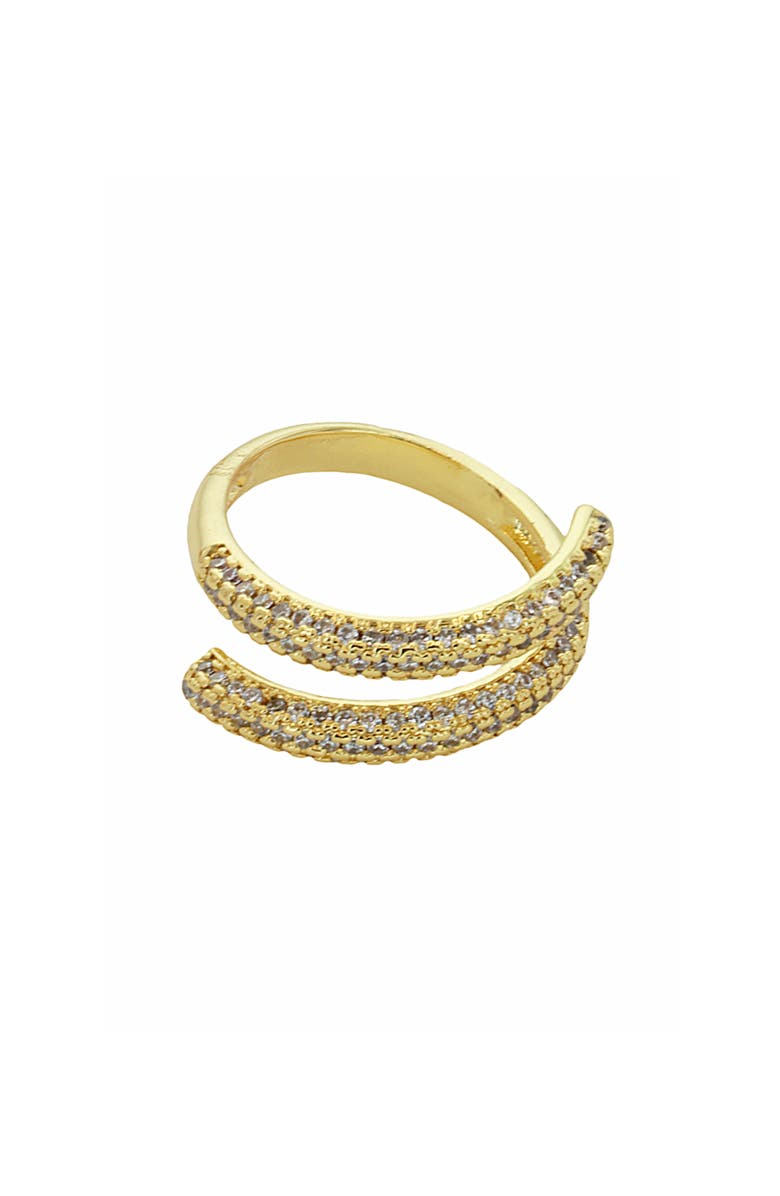 Panacea Pavé Crystal Wrap Ring, Main, color, Gold