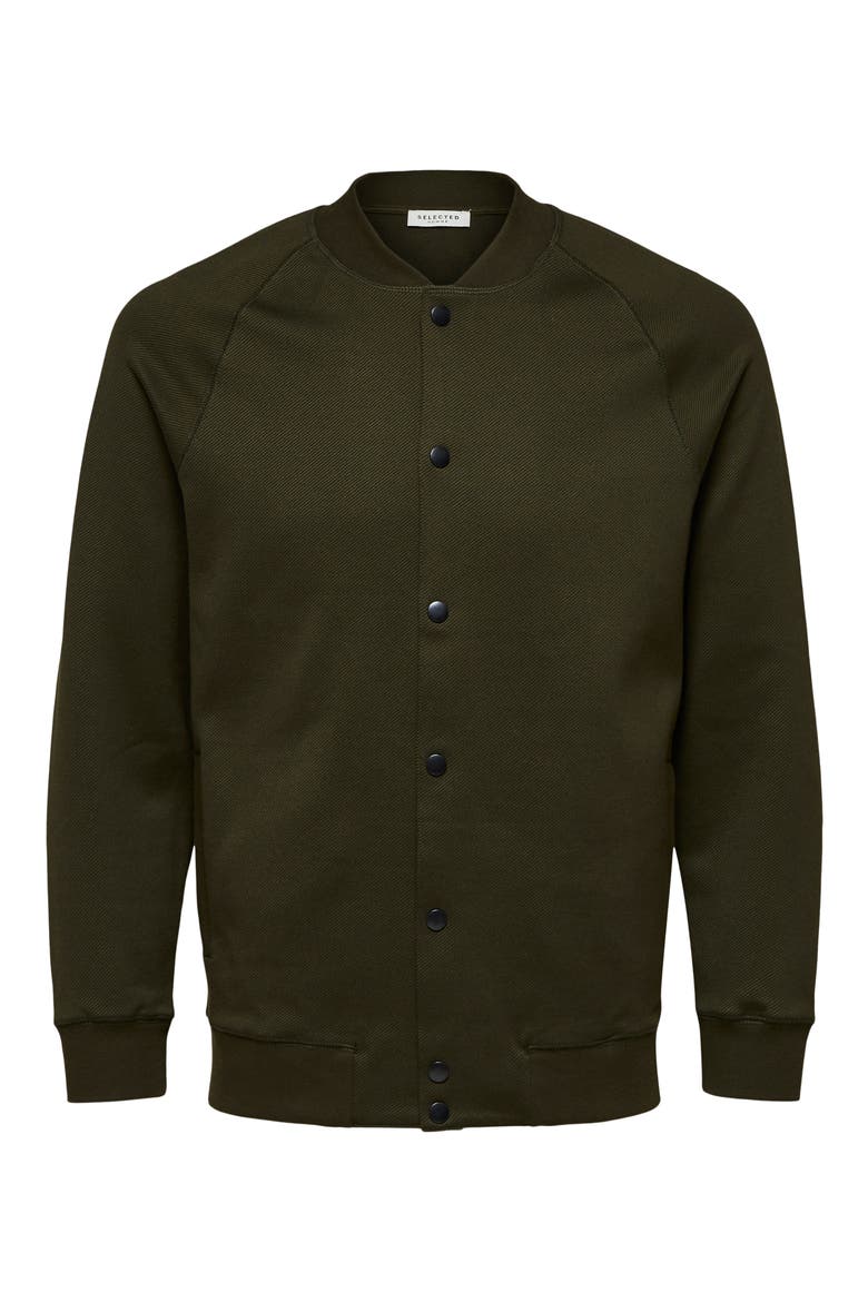 Shayne Cotton Blend Bomber Jacket, Alternate, color, FOREST NIGHT