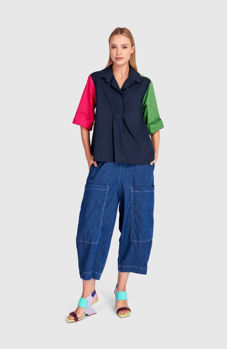 Alembika Poolside Popover Top, Alternate, color, Navy