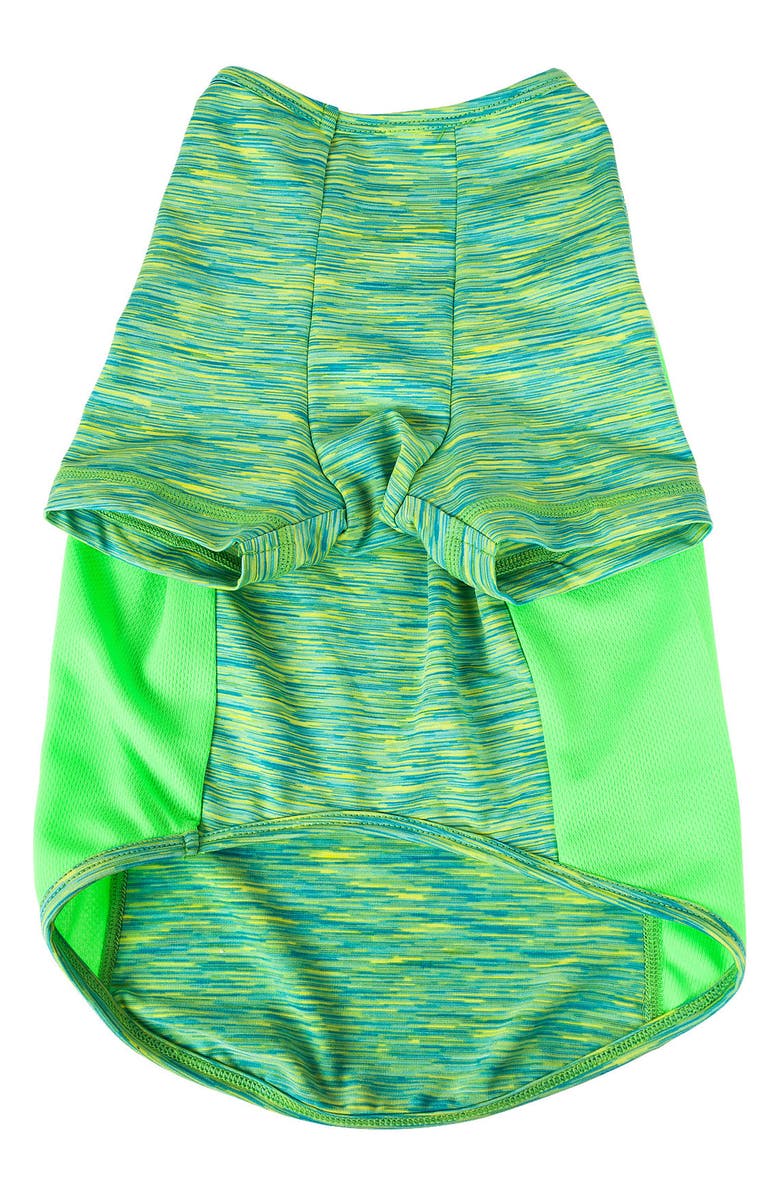 PET LIFE ACTIVE Warf-Speed Heathered Tone-on-Tone T-Shirt, Alternate, color, Green Heather W/ Light Green