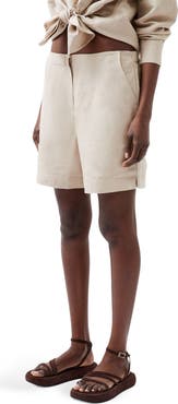French Connection Birdie Linen Blend Tailored Shorts