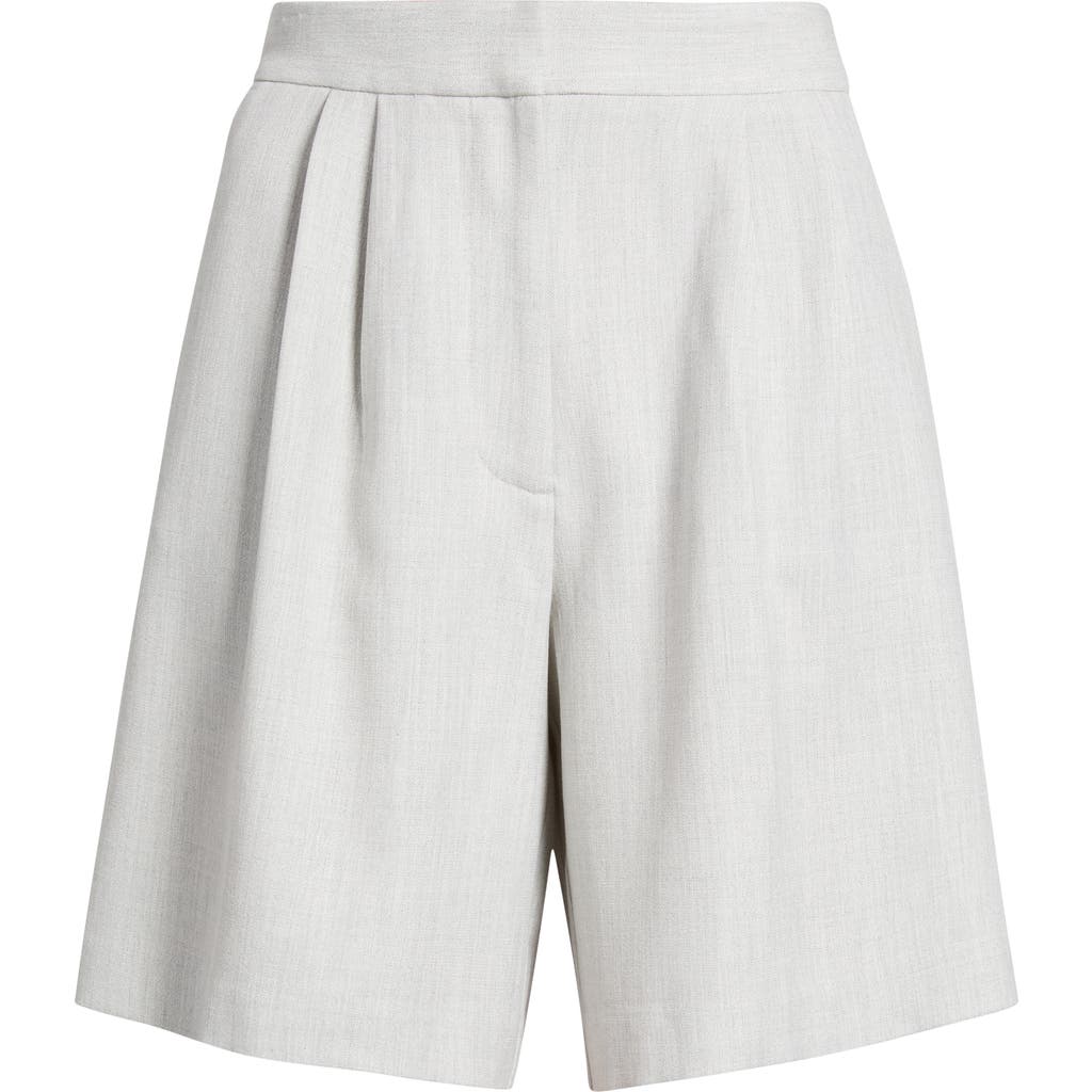 Nordstrom Pleat Front Trouser Shorts In Grey Light Heather