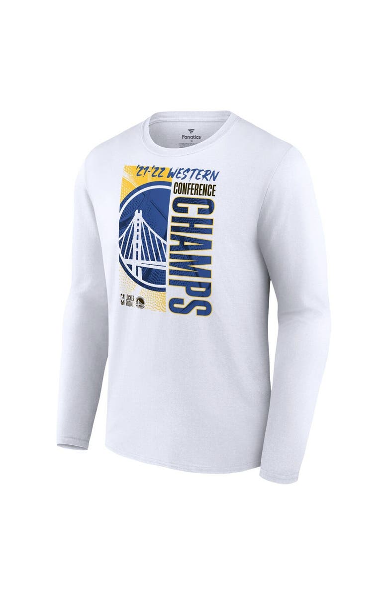 FANATICS Men's Fanatics Branded White Golden State Warriors 2022 Western Conference Champions Locker Room Long Sleeve T-Shirt, Alternate, color, 