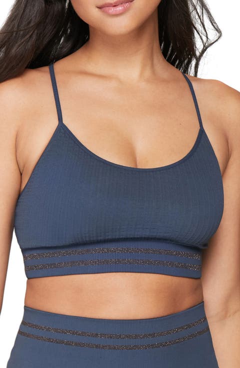 Metallic Rib Sports Bra