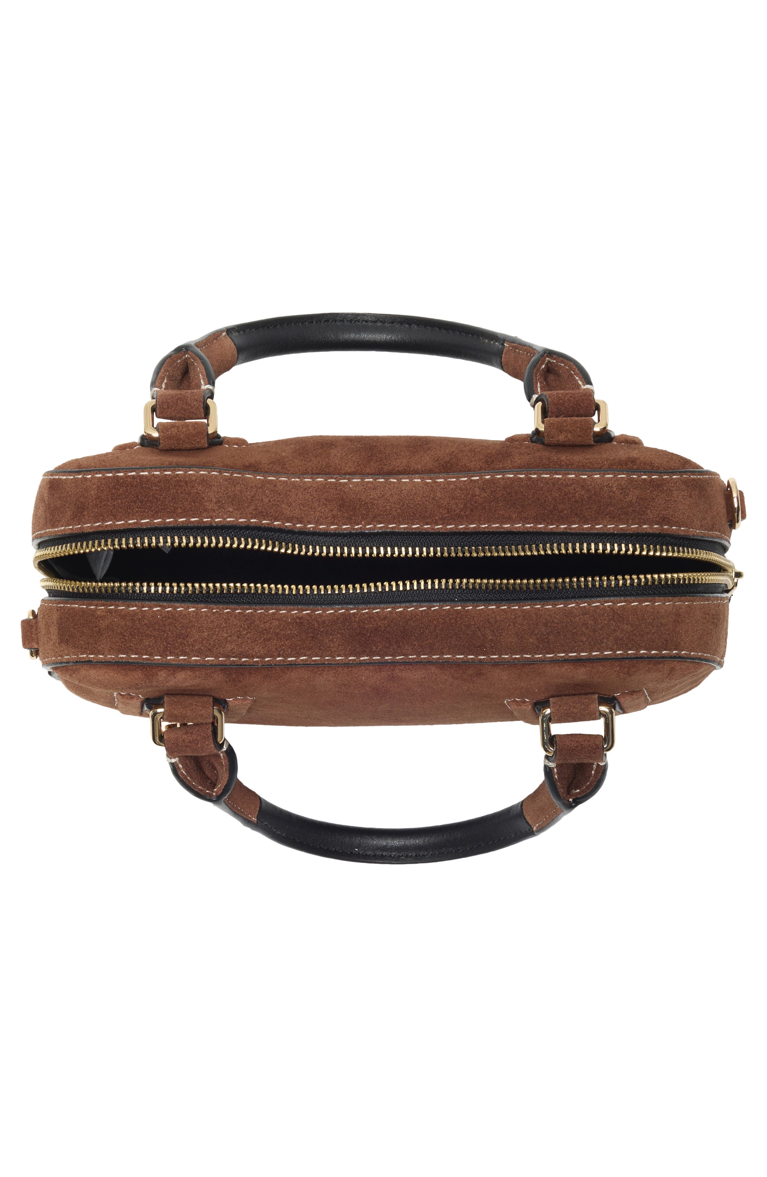 Marc Jacobs Drifter Small Suede Satchel, Alternate, color, Cognac