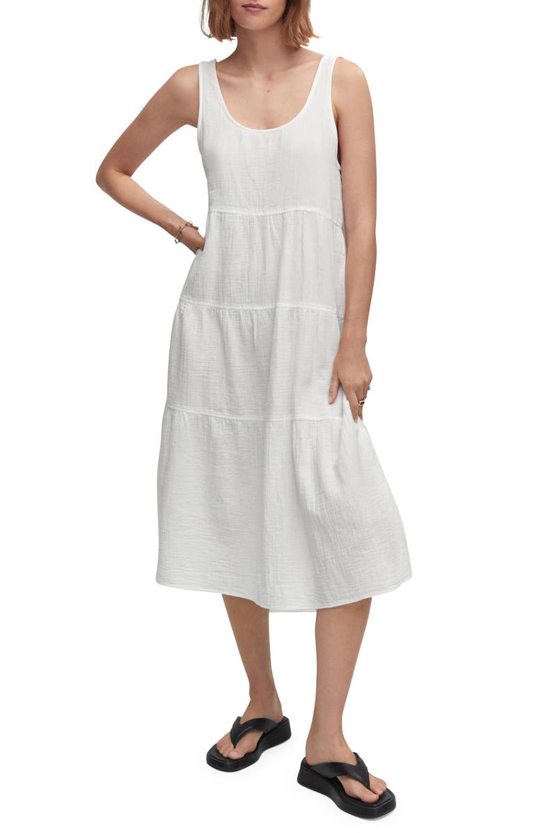 MANGO Sleeveless Cotton Midi Dress, Main, color, 