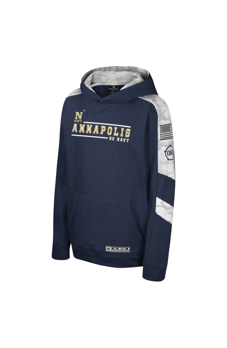 COLOSSEUM Youth Colosseum Navy Navy Midshipmen OHT Military Appreciation Cyclone Digital Camo Pullover Hoodie, Alternate, color, 