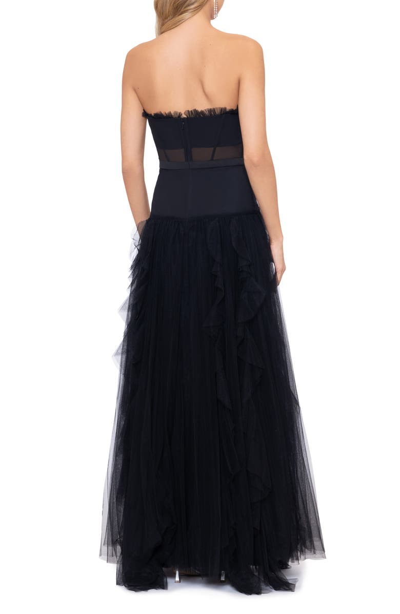Betsy & Adam Ruffle Corset Ballgown, Alternate, color, 