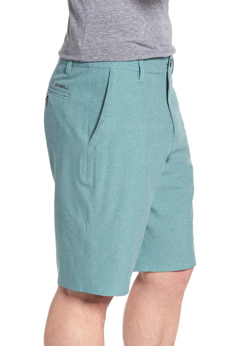 Loaded Heather Hybrid Shorts, Alternate, color, PINE
