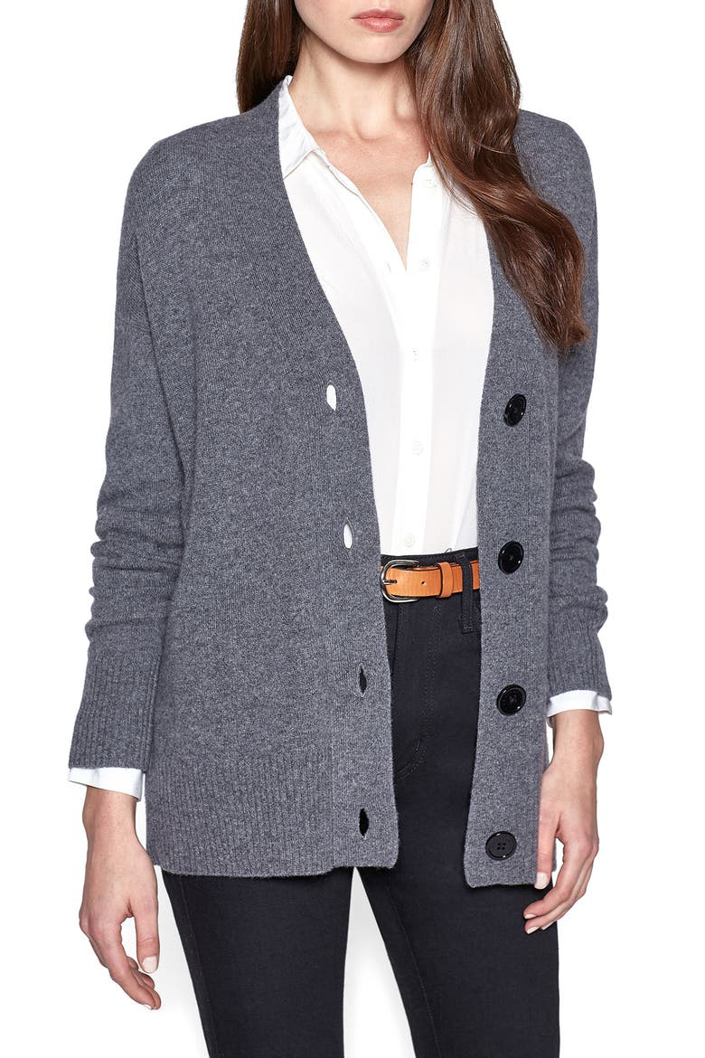 Elder Cashmere Cardigan, Main, color, HEATHER GREY