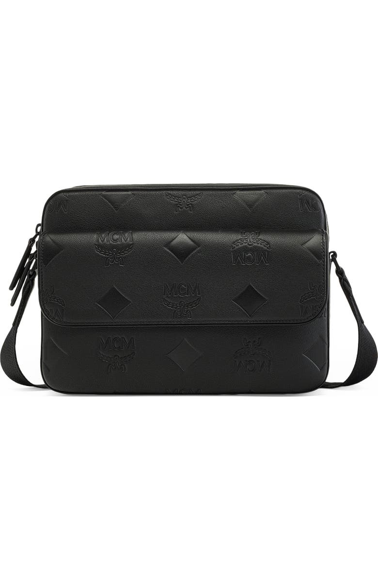 MCM Medium Aren Leather Crossbody Bag, Main, color,