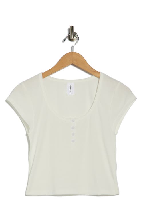 Abound Cap Sleeve Crop Organic Cotton & Cashmere Henley In Red